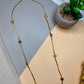 Minimalist Long Station Necklace for Women, Gold Tone Everyday Necklace, Layering Chain.