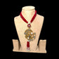 Red Beaded Statement Tassel Necklace for Women, Artisan Pendant Necklace, Ethnic Fusion Jewelry.