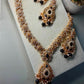 Elegant Black Pearl Necklace Set, Long Statement Necklace with Matching Earrings