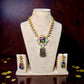 Mosaic Art Statement Necklace Set, Geometric Pendant Jewelry Set, Contemporary Ethnic.