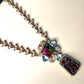 Mosaic Art Statement Necklace Set, Geometric Pendant Jewelry Set, Contemporary Ethnic.