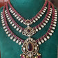 Layered Victorian Pearl Necklace Set, Multi Strand Bridal Jewelry Set, Statement wedding set