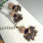 Purple Pearl Tassel Necklace , Amethyst Statement Jewelry, Pakistani Indian Wedding Necklace Set