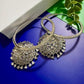 Silver Hoop Jhumka Earrings Luxury CZ Statement Earrings Oversized Designer Chandbali