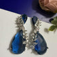 Royal Blue Drop Earrings Sapphire Teardrop Statement Earrings Elegant Bridal Jewelry