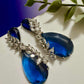 Royal Blue Drop Earrings Sapphire Teardrop Statement Earrings Elegant Bridal Jewelry