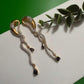Gold Snake Chain Drop Earrings Black Crystal Dangle Earrings Modern Statement Earrings