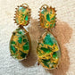 Resin Gold Leaf Earrings, Botanical Statement Earrings, Nature Inspired Handmade Art