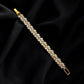 Tennis Bracelet, Leaf Link , Bridal Bracelet, wedding , party ,Gold plated