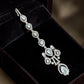 Silver Tone Teardrop Maang Tikka, Bridal Forehead Jewelry, Traditional Headpiece, Wedding Hair Accessory