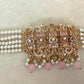 Pearl Choker Necklace, Pink Bead Statement Vintage Inspired Pearl Jewelry