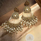 Pearl Tassel Chandbali Earrings, Statement Bridal, Vintage Wedding Jewelry, Traditional Pearl Drop