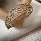 Vintage Filigree Cuff Bracelet, Statement Gold Tone Bangle, Elegant Bridal Bracelet, Openwork Wedding
