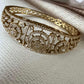 Vintage Filigree Cuff Bracelet, Statement Gold Tone Bangle, Elegant Bridal Bracelet, Openwork Wedding