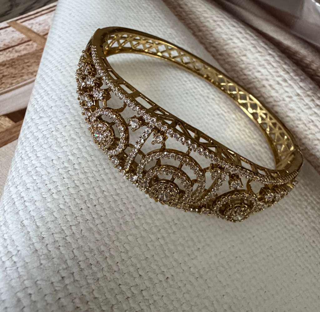 Vintage Filigree Cuff Bracelet, Statement Gold Tone Bangle, Elegant Bridal Bracelet, Openwork Wedding