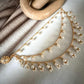 Layered Pearl Hair Chain, Bridal Matha Patti, Gold Tone Wedding Jewelry