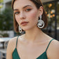 Luxury CZ Hoop Statement Earrings Bridal Diamond Simulant Drop Earrings Wedding Jewelry