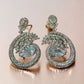 Luxury CZ Hoop Statement Earrings Bridal Diamond Simulant Drop Earrings Wedding Jewelry
