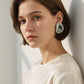 Emerald Green Statement Earrings, Luxury CZ Cocktail Earrings, Designer Inspired Hoop Earrings