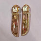Blush Quartz Dagger Earrings, Gold Statement Drop Earrings, Modern Art Deco Jewelry,