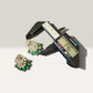 Emerald Green Floral Stud Earrings, Gold Tone Statement Earrings