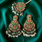Multicolor Kundan Jewelry Set, Gold Tone Bridal Necklace Set