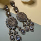 Luxury Statement Drop Earrings, Kundan Style Bridal Earrings