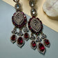 Luxury Statement Drop Earrings, Kundan Style Bridal Earrings