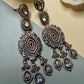 Luxury Statement Drop Earrings, Kundan Style Bridal Earrings