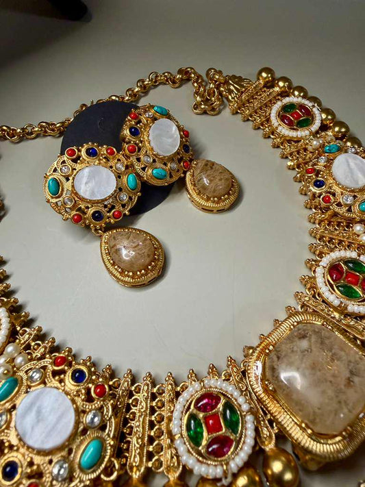 Luxury Bridal Jewelry Set, Statement Necklace Set with Earrings & Pendant
