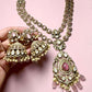 Kundan Style Necklace Set with Jhumka Earrings, Statement Bridal Jewelry
