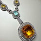 Luxury Statement Pendant Necklace Set with Earrings, Bridal Jewelry Set