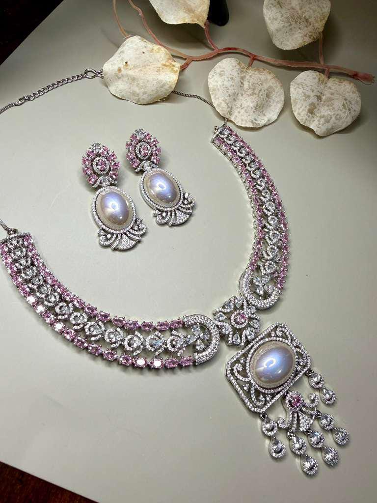Luxury Statement Pendant Necklace Set with Earrings, Bridal Jewelry Set