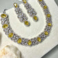 Luxury Statement Necklace Set with Earrings, Silver Tone Bridal Jewelry
