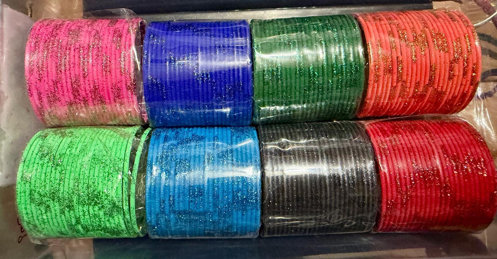 Colorful Glitter Bangle Set for girls size1/12, Traditional Stackable Bangles, Indian Pakistani Bridal Jewelry.