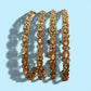 Regal Kundan Stack Bangles Set, Gold Bridal Bangles, Traditional Indian Pakistani Wedding Kada Set.