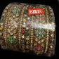 Bohemian Multicolor Floral Bangles Set, Vintage Statement Kadas, Festive Wedding Bangles Polki kundan
