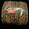 Bohemian Multicolor Floral Bangles Set, Vintage Statement Kadas, Festive Wedding Bangles Polki kundan