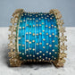 Ocean Blue party Bangle Set, Glass Wedding Bangles, Traditional Festival Jewelry 2.8