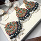 Bridal Jewelry Set with Statement Earrings & Maang Tikka, Gold Plated Ethnic Jewelry