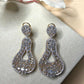 Luxury CZ Statement Drop Earrings, Gold Plated Bridal Earrings