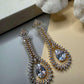 Luxury CZ Teardrop Statement Earrings, Gold Plated Bridal Drop Earrings