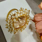 Baroque Pearl Statement Ring, Gold Plated Adjustable Cocktail Ring