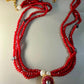 Red Beaded Statement Tassel Necklace for Women, Artisan Pendant Necklace, Ethnic Fusion Jewelry.