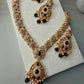 Elegant Black Pearl Necklace Set, Long Statement Necklace with Matching Earrings