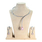 Modern Teardrop Collar Necklace Set, Minimalist Statement Jewelry Set, Elegant Crystal Pendant