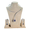 Modern Teardrop Collar Necklace Set, Minimalist Statement Jewelry Set, Elegant Crystal Pendant