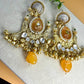 Boho Chandbali Pearl Earrings, Tribal Statement Drop Earrings, Ethnic Festival Jewelry Gift