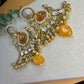 Boho Chandbali Pearl Earrings, Tribal Statement Drop Earrings, Ethnic Festival Jewelry Gift