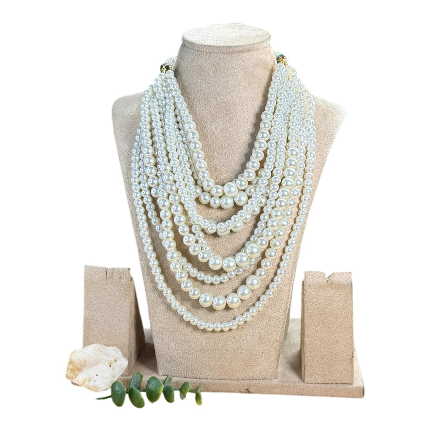 Multi Layer Pearl Statement Necklace, Elegant Layered Strand Necklace, Bridal Wedding Jewelry Gift